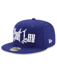 East Los Old English Graffiti Font Royal on White 9Fifty Snapback