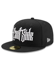 East Side Old English Graffiti Font Black on White 59Fifty Fitted