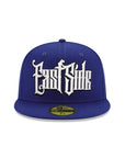 East Side Old English Graffiti Font Royal on White 59Fifty Fitted