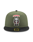 Fayetteville Woodpeckers Olive Black Camo 2 Tone Alternate Logo MiLB SP 59Fifty Fitted