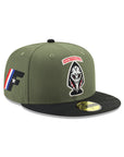 Fayetteville Woodpeckers Olive Black Camo 2 Tone Alternate Logo MiLB SP 59Fifty Fitted