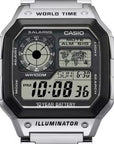 Casio World Time Stainless Steel Digital Chronograph Watch