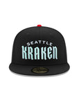 Seattle Kraken Wordmark Inaugural Season SP NHL Black 59Fifty Fitted