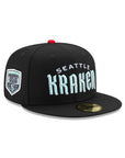 Seattle Kraken Wordmark Inaugural Season SP NHL Black 59Fifty Fitted