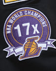 Mitchell & Ness Los Angeles Lakers Lightweight Black Satin Bomber Jacket