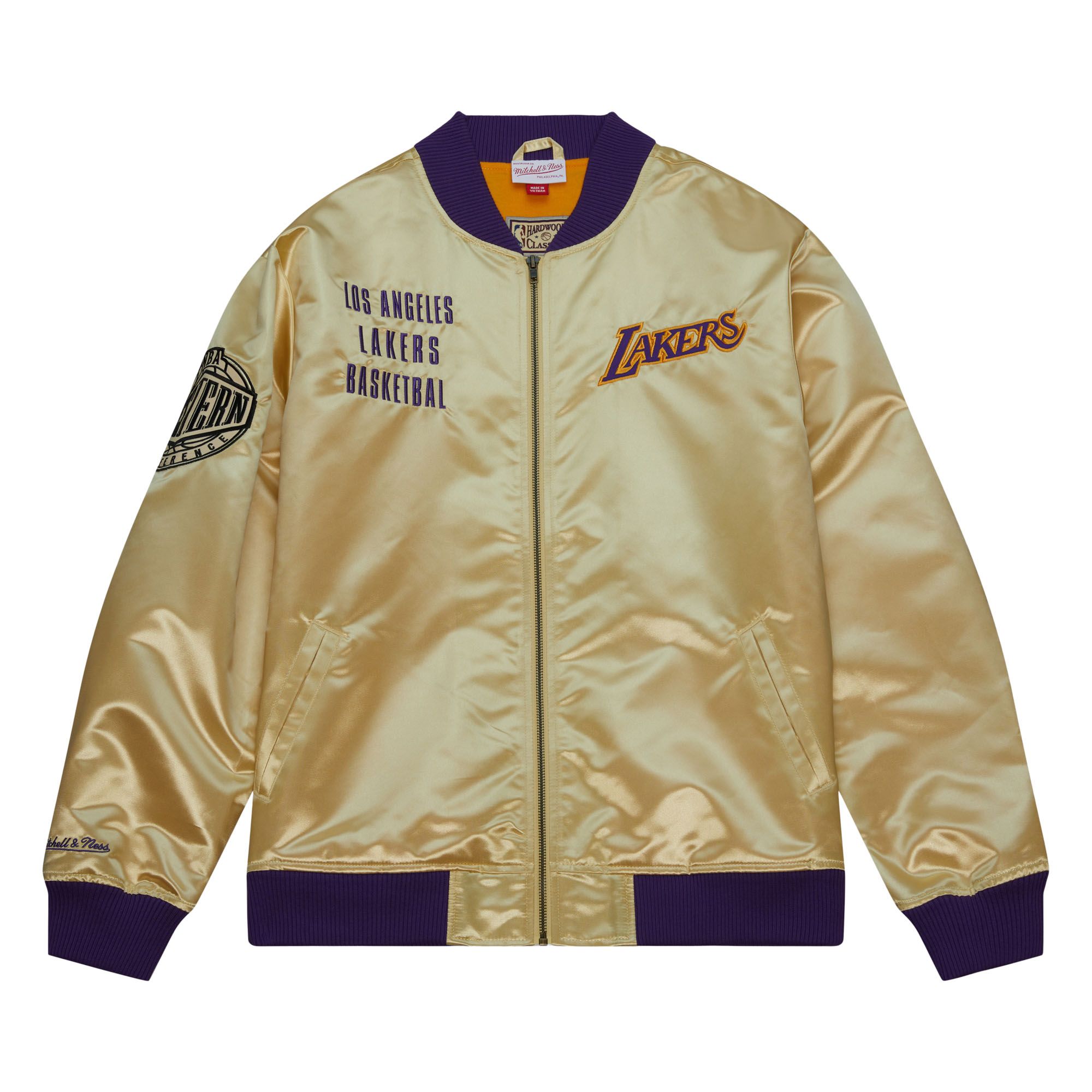 Mitchell & Ness Los Angeles Lakers Lightweight Gold Satin Jacket