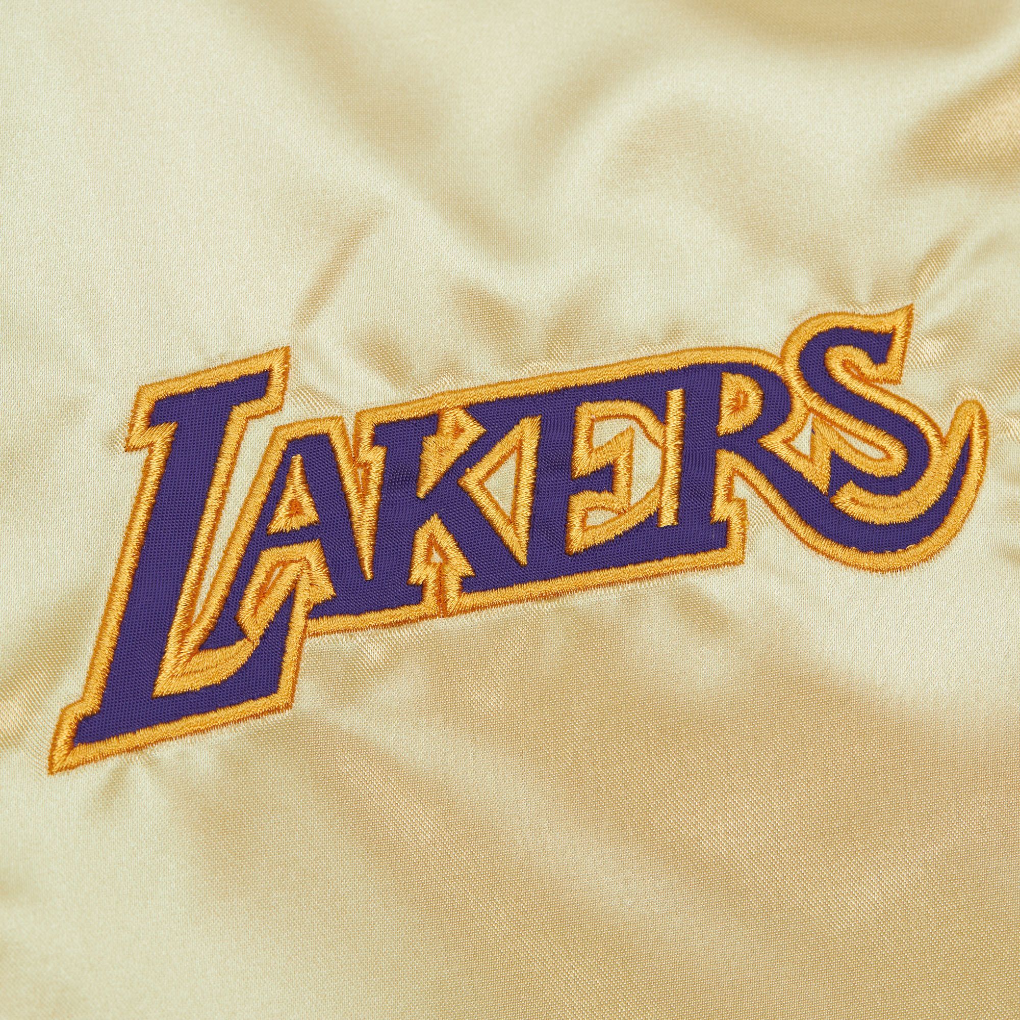 Mitchell & Ness Los Angeles Lakers Lightweight Gold Satin Jacket 