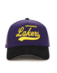 Los Angeles Lakers Purple Black Corduroy Alternate Logo SP 9Forty A-Frame Snapback