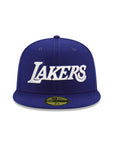 Los Angeles Lakers Royal On White Script 59Fifty Fitted