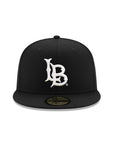 Long Beach College NCAA Black On White Pink UV 59Fifty Fitted