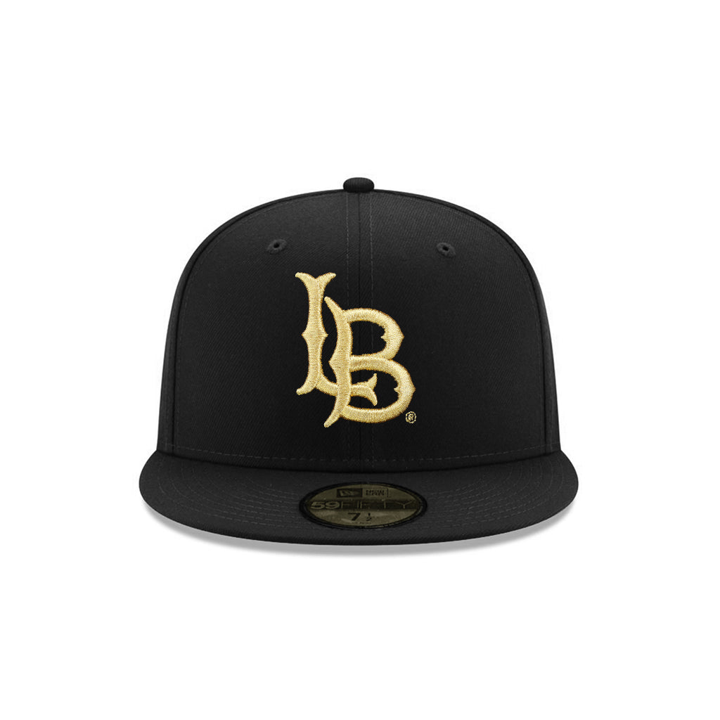 Long Beach College Black Gold Alternate Logo SP NCAA 59Fifty Fitted