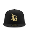 Long Beach College Black Gold Alternate Logo SP NCAA 59Fifty Fitted
