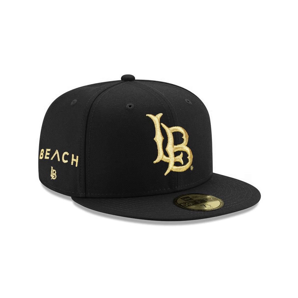 Long Beach College Black Gold Alternate Logo SP NCAA 59Fifty Fitted