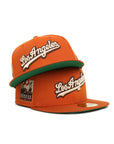 Los Angeles Dodgers Wordmark Rust Orange 2 Tone Dodger Stadium 60th Anniversary SP 59Fifty Fitted