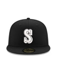 Seattle Mariners Black on White 59Fifty Fitted