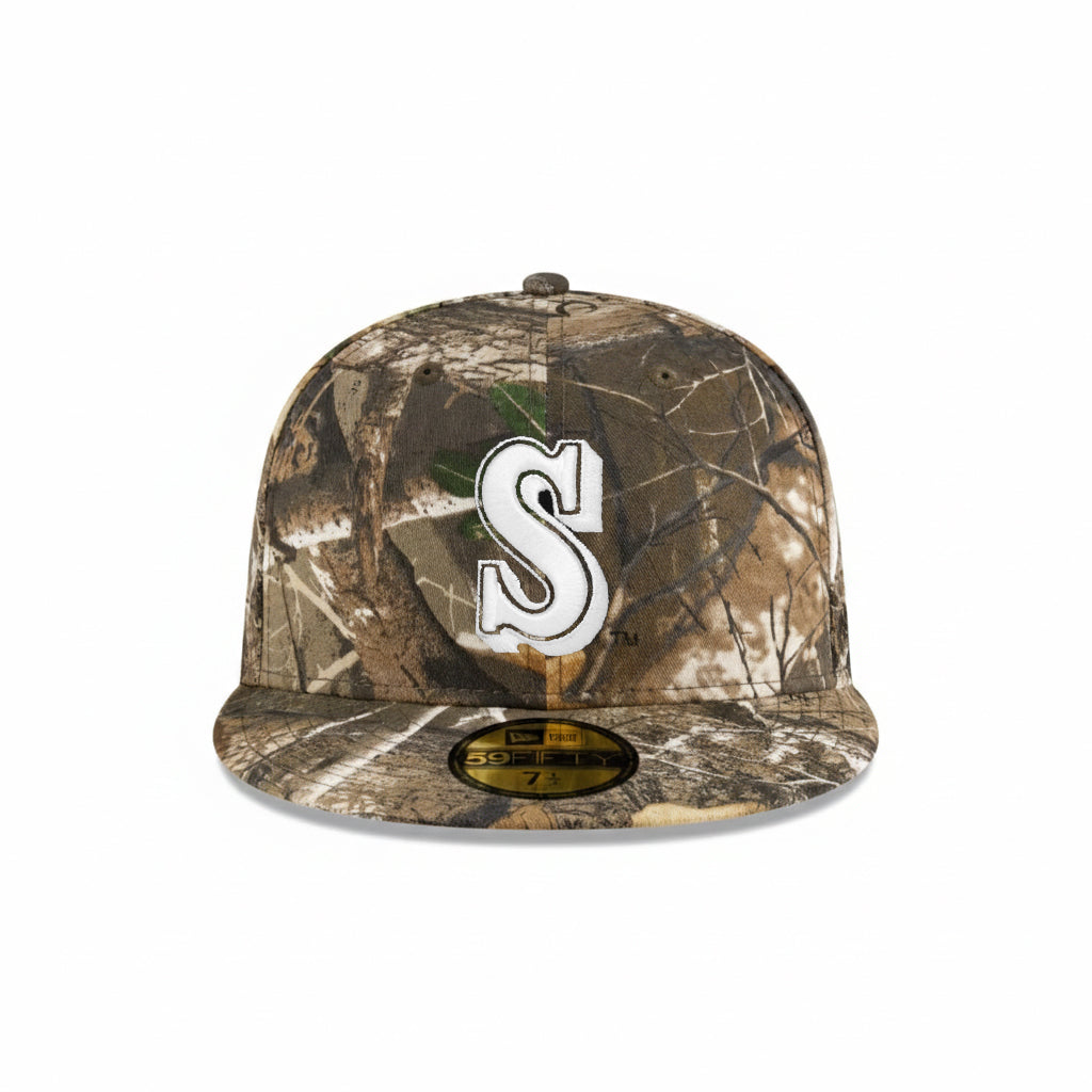 NEW ERA シアトル マリナーズ 59FIFTY 7 1/2 リアルツリー Seattle Mariners Real Tree On White 59Fifty Fitted – CROWN MINDED