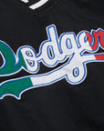 Mitchell & Ness Los Angeles Dodgers Mexico V-Neck Pullover Black Satin Jacket