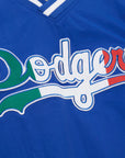 Mitchell & Ness Los Angeles Dodgers Mexico V-Neck Pullover Blue Satin Jacket
