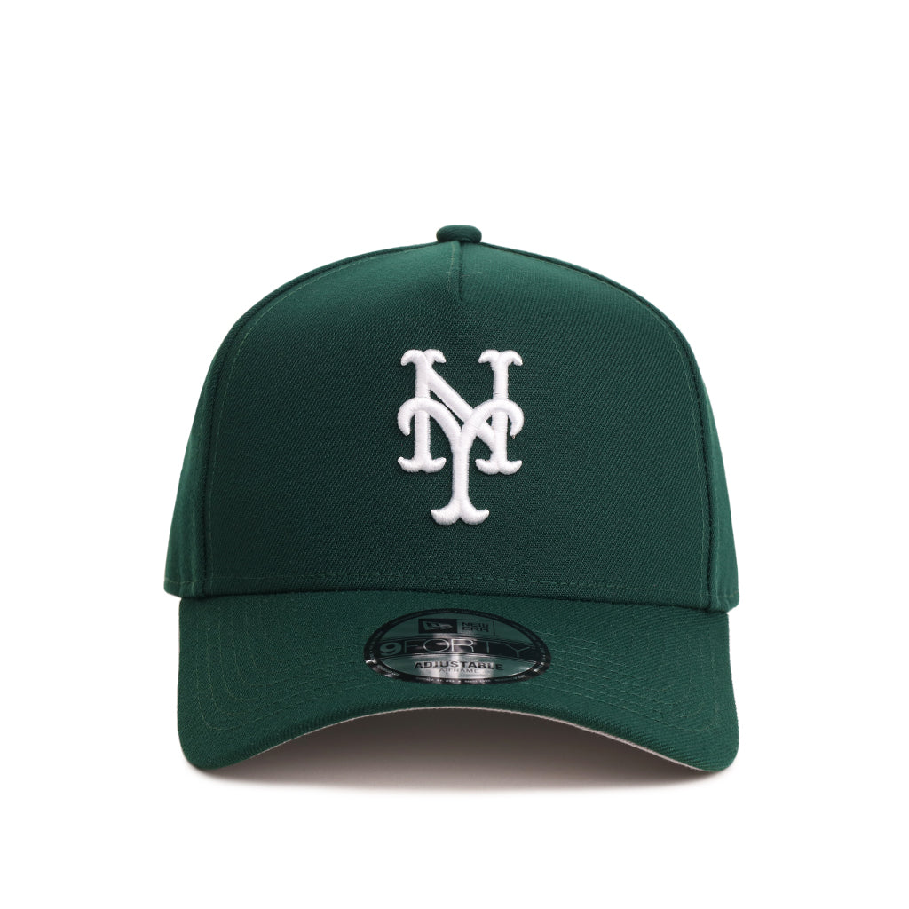 【海外限定】 メッツ 9FORTY A-Frame グリーン キャップ ① New York Mets Dark Green On White 9Forty A-Frame Snapback – CROWN