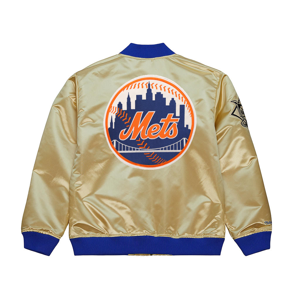 Mitchell & Ness New York Mets Lightweight Gold Satin Jacket
