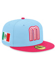 Mexico World Baseball Classic Mexican Flag SP Doscientos Blue Pink 2 Tone 59Fifty Fitted