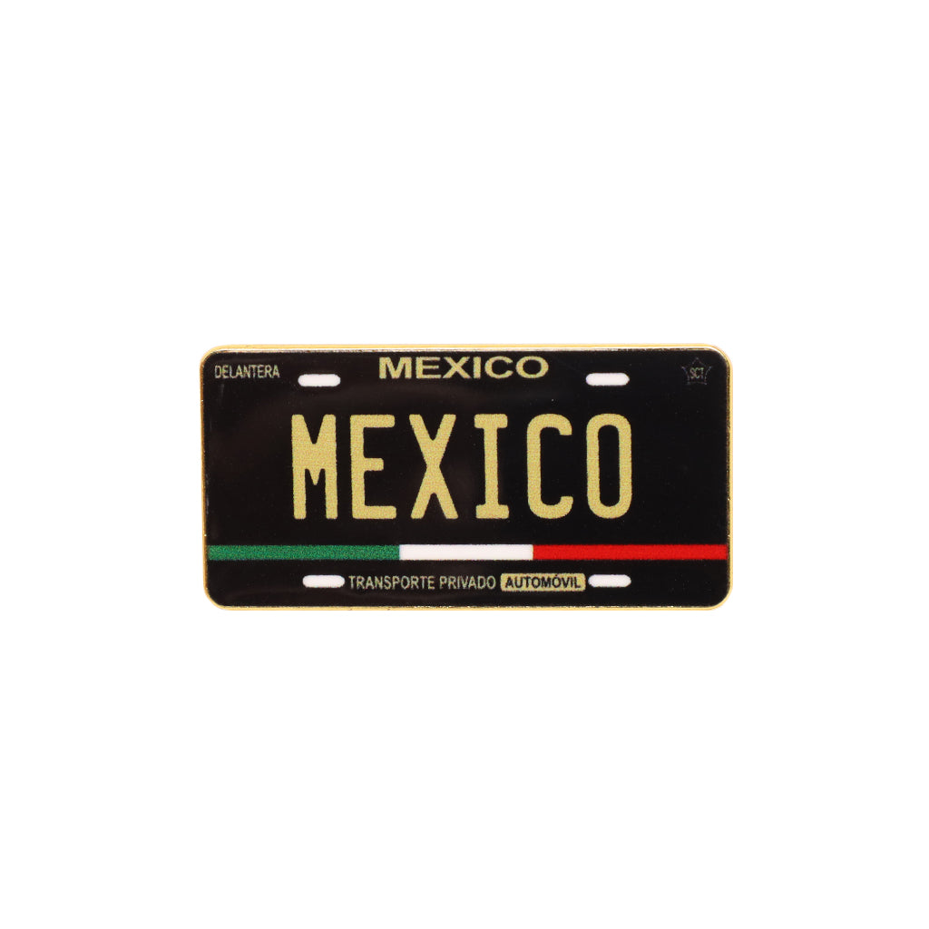 Mexico Black Gold Car Plate Cap Pin