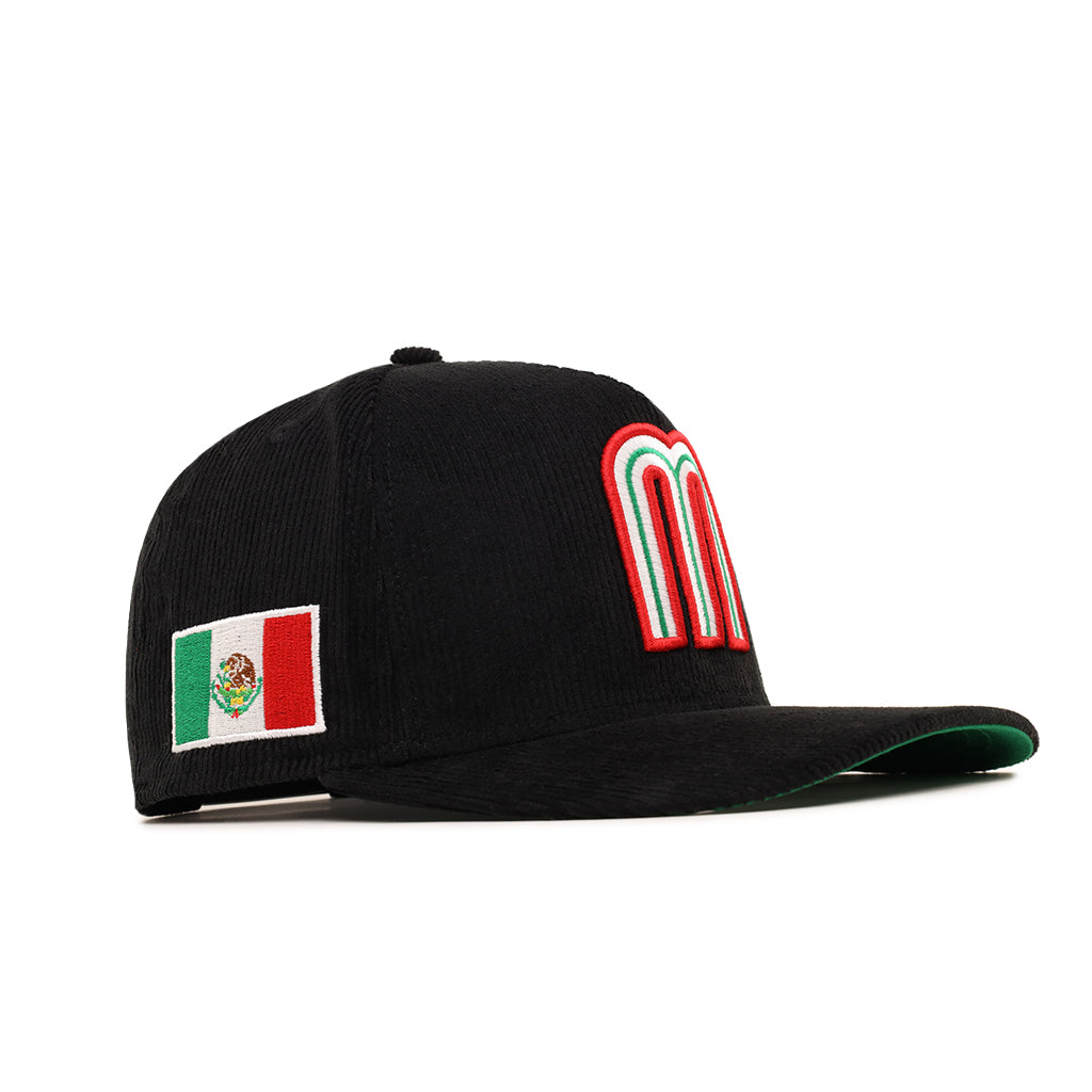 Mexico World Baseball Classic Black Corduroy Mexico Flag SP 9Fifty A-Frame Snapback