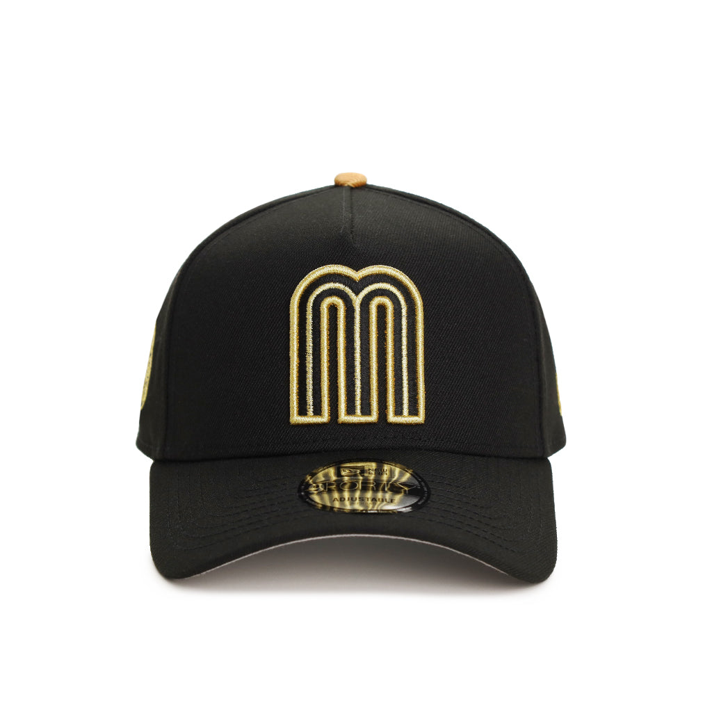 Mexico Black Gold WBC Aztec Calendar SP 9Forty A-Frame Snapback