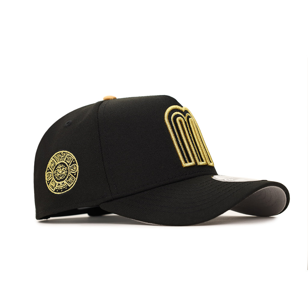 Mexico Black Gold WBC Aztec Calendar SP 9Forty A-Frame Snapback