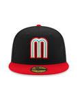 Mexico World Baseball Classic Mexican Flag SP Black Scarlet Red 2 Tone 59Fifty Fitted