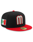 Mexico World Baseball Classic Mexican Flag SP Black Scarlet Red 2 Tone 59Fifty Fitted