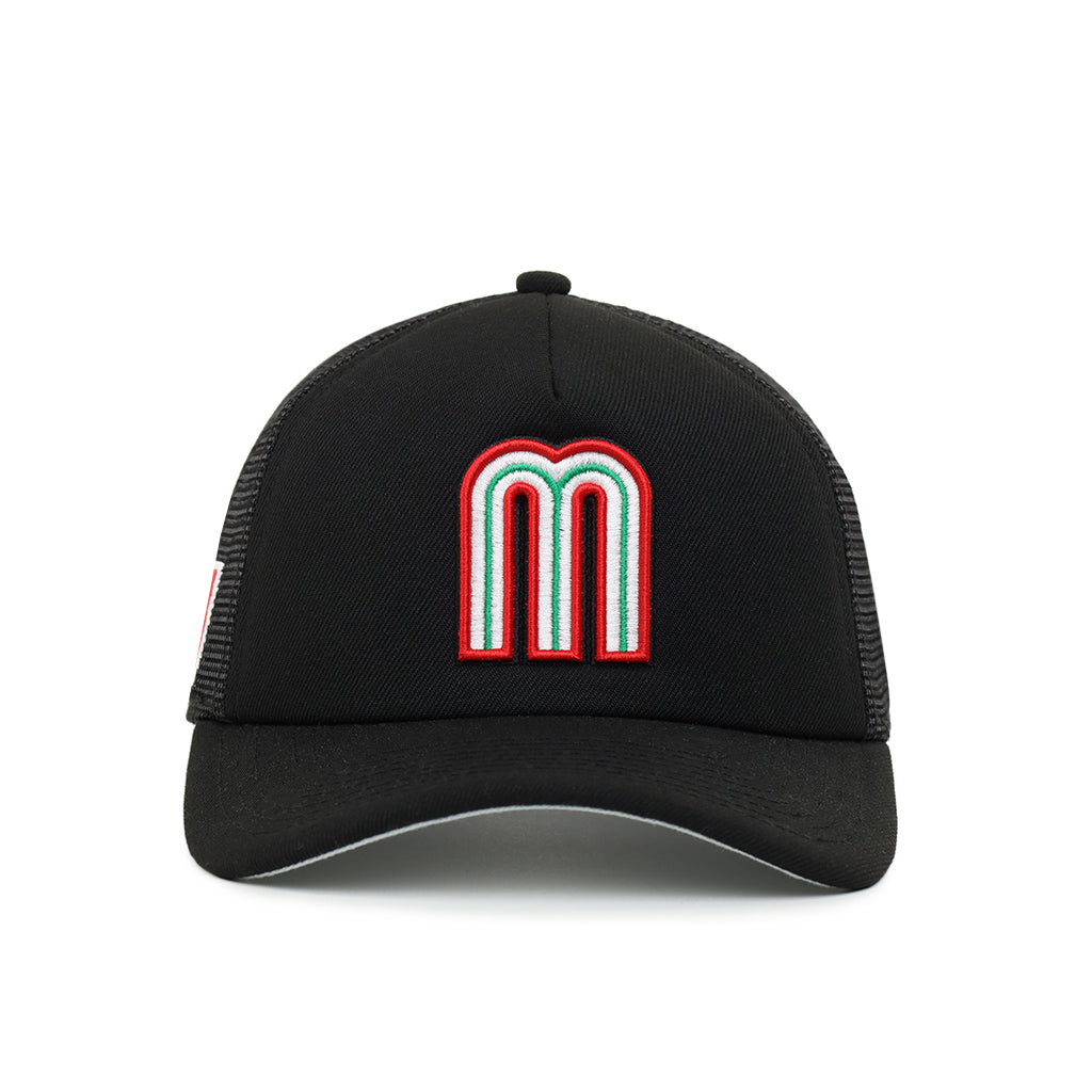 Mexico World Baseball Classic Mexico Flag SP Black 9Forty A-Frame Foam Trucker Snapback