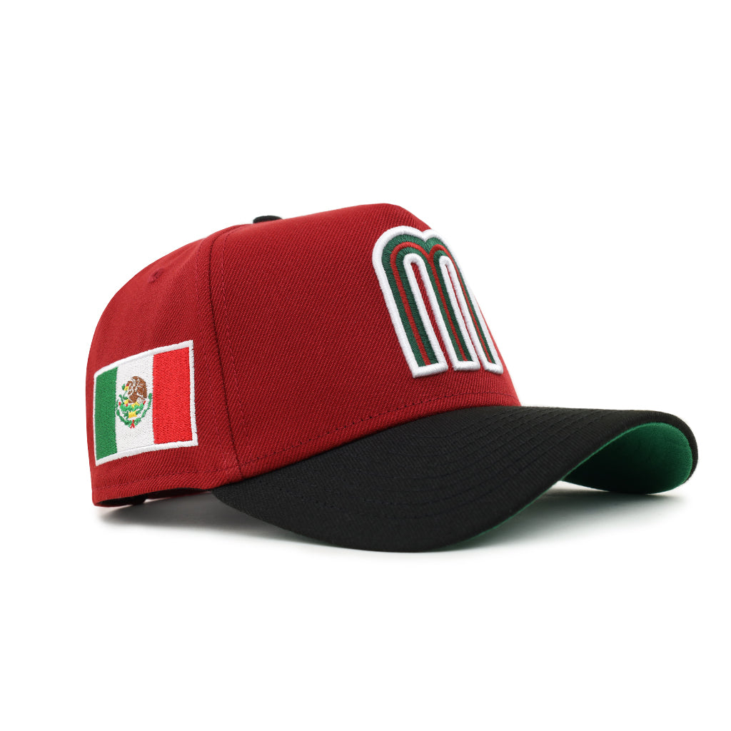 Mexico World Baseball Classic Red Black 2 Tone Mexican Flag SP 9Forty A-Frame Snapback