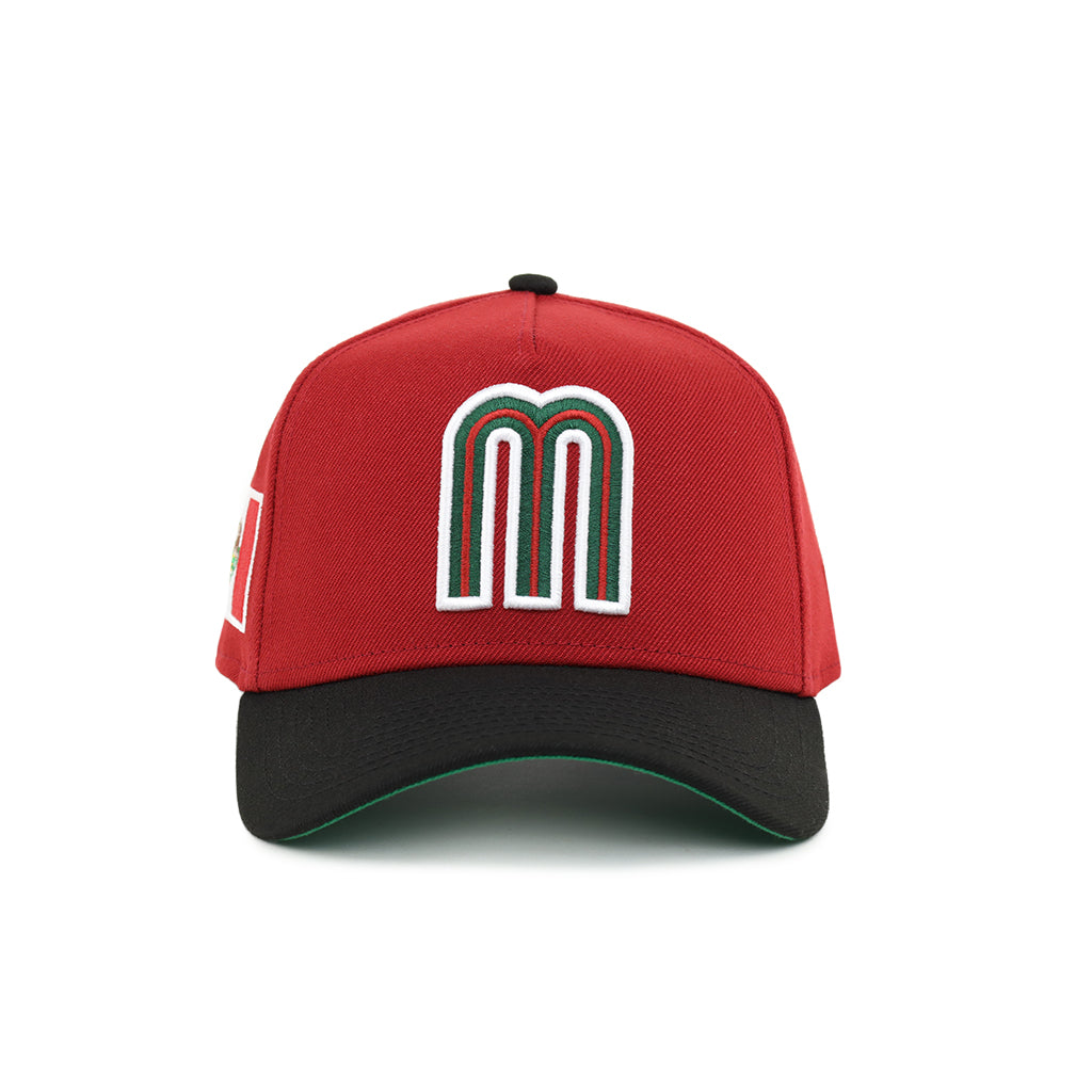 Mexico World Baseball Classic Red Black 2 Tone Mexican Flag SP 9Forty A-Frame Snapback