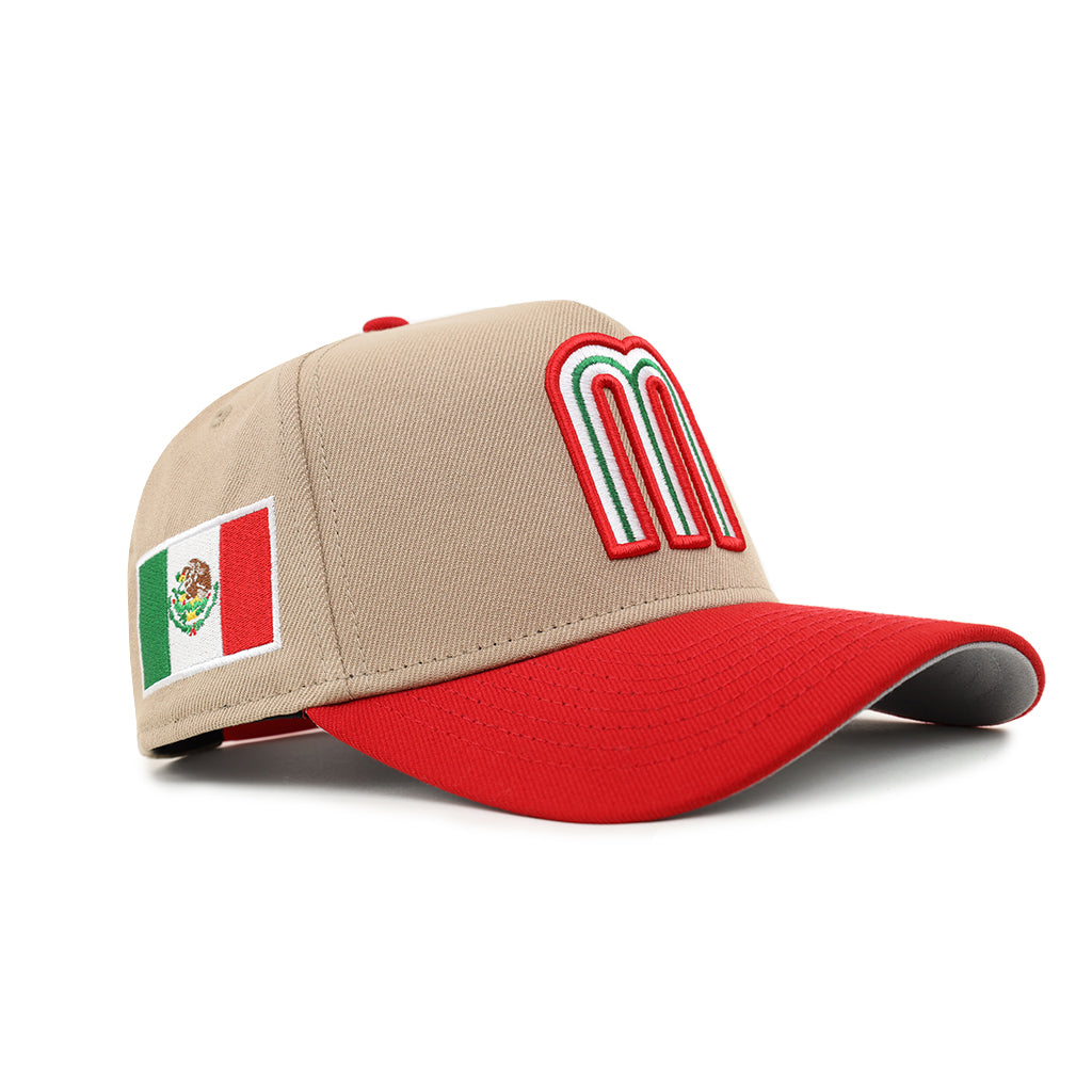 Mexico World Baseball Classic Camel Red 2 Tone Mexican Flag SP 9Forty A-Frame Snapback