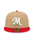 New Era Mexico Serie Del Caribe M Mexican Flag SP Camel Red 2 Tone 59Fifty Fitted