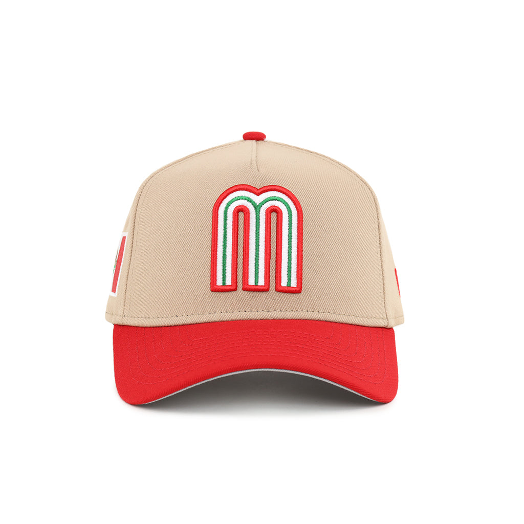 Mexico World Baseball Classic Camel Red 2 Tone Mexican Flag SP 9Forty A-Frame Snapback