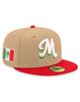 New Era Mexico Serie Del Caribe M Mexican Flag SP Camel Red 2 Tone 59Fifty Fitted