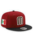 Mexico World Baseball Classic Mexican Flag SP Red Black 2 Tone 9Fifty Snapback