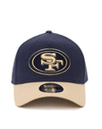 San Francisco 49ers 9Forty A-Frame Moleskin Navy Tan Snapback