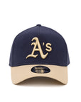 Oakland Athletics 9Forty A-Frame Moleskin Navy Tan Snapback