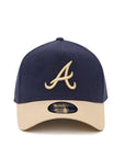 Atlanta Braves 9Forty A-Frame Moleskin Navy Tan Snapback