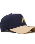 Atlanta Braves 9Forty A-Frame Moleskin Navy Tan Snapback