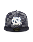 North Carolina Tar Heels Chrome Patterned Denim Navy 2 Tone NCAA Mascot SP 59Fifty Fitted