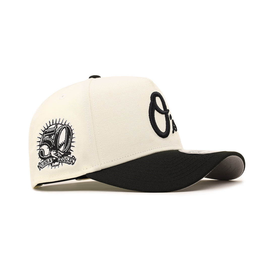 Baltimore Orioles Chrome Black 2 Tone 50th Anniversary SP 9Forty A-Frame Snapback