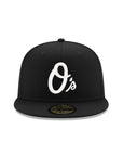 Baltimore Orioles Black on White 59Fifty Fitted