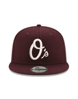 Baltimore Orioles Maroon On White 9Fifty Snapback