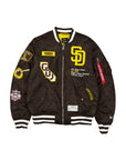 New Era X Alpha Industries San Diego Padres MA-1 Bomber Jacket Brown