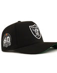 Las Vegas Raiders 60th Anniversary SP Black 9Forty A-Frame Snapback