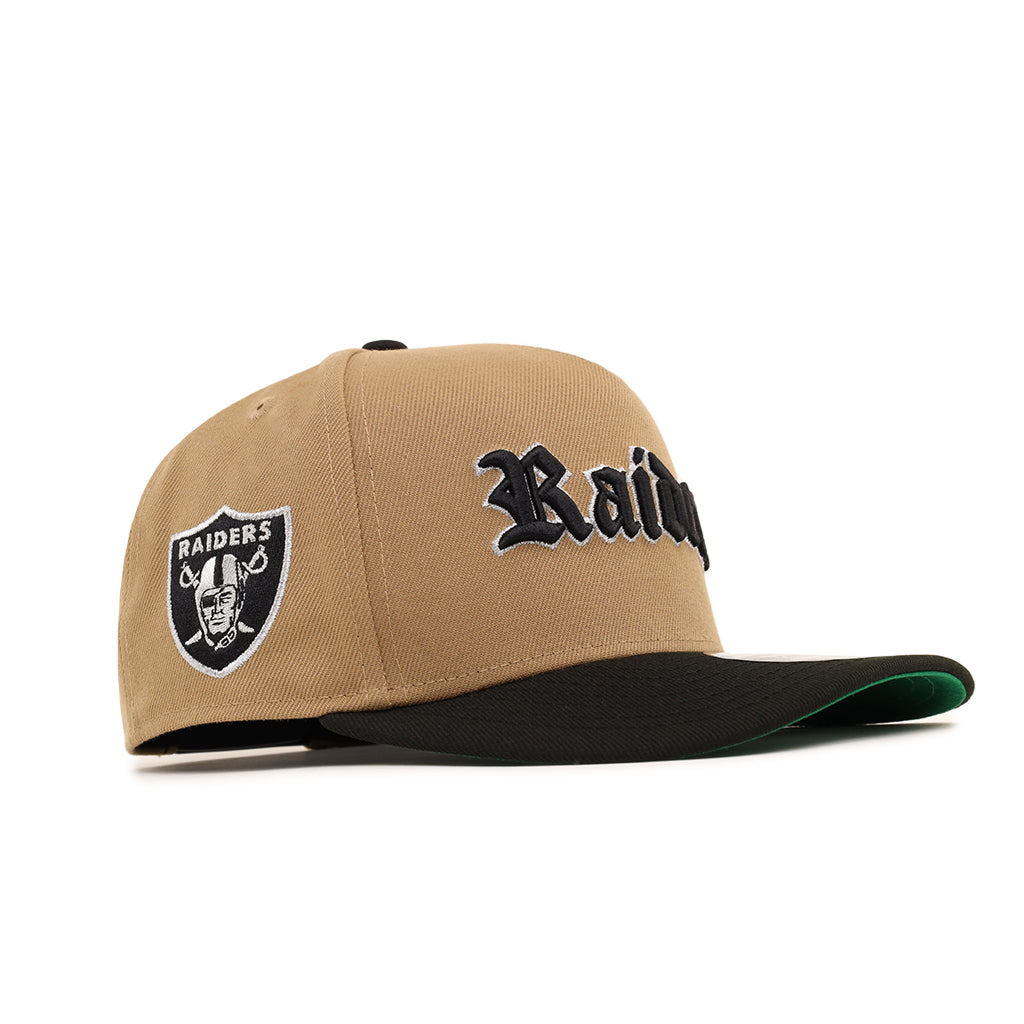 Las Vegas Raiders Khaki Black 2 Tone Team Shield SP 9Fifty A-Frame Snapback